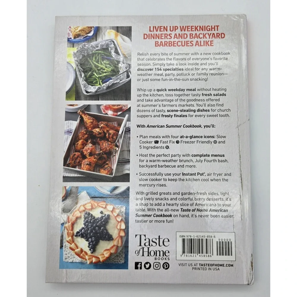 Taste of Home American Summer Cookbook 2022‎ Hardcover Book Used Recipes